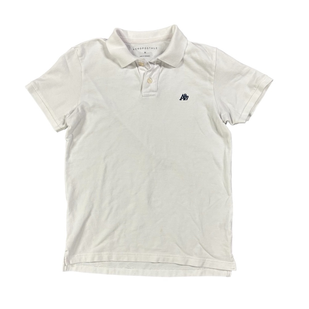 Aéropostale A87 White Polo Shirt Men’s Medium Classic Casual